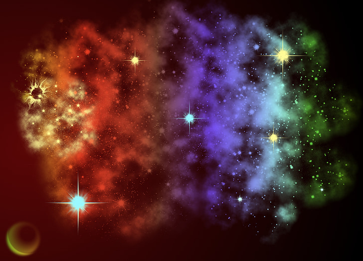 multicolored stars