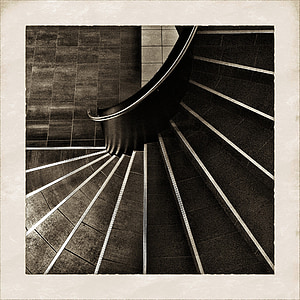 black concrete spiral stair