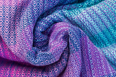 purple and blue textile