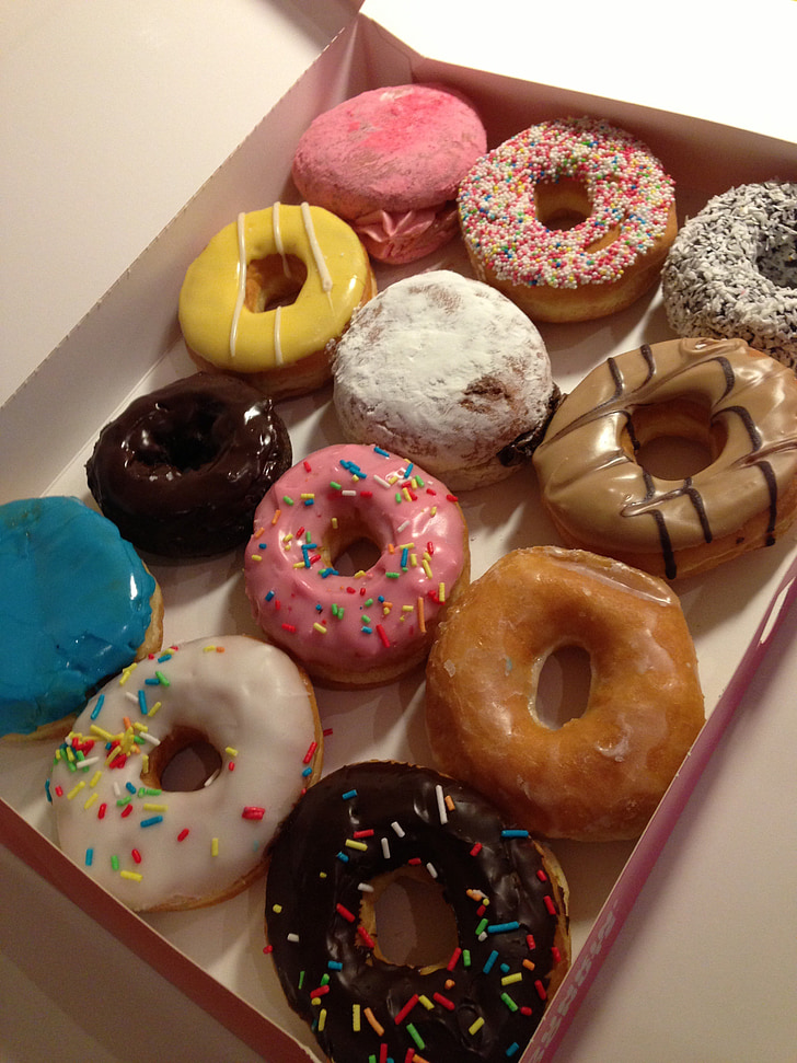 assorted-flavor doughnut with box