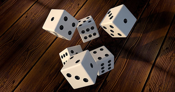 white-and-black dice illustration