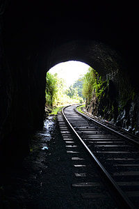 train rail under tunnel