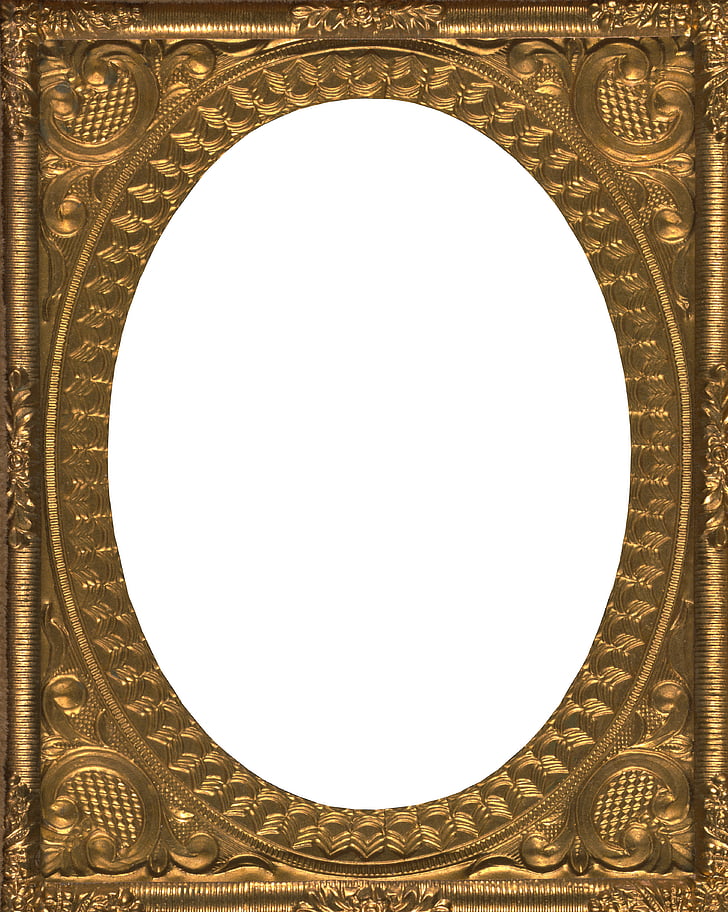 rectangular brass-colored photo frame