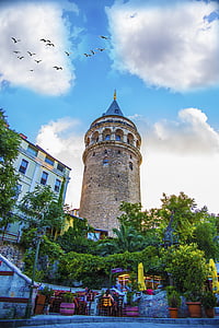 worm's eye view of Galata Tower
