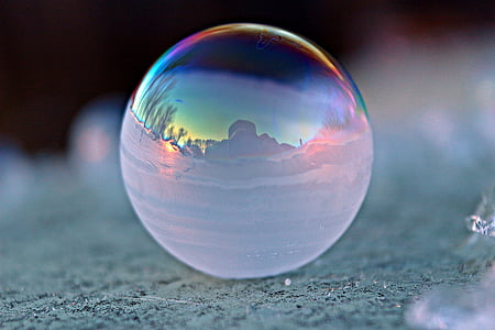 selective focus photography of bubble