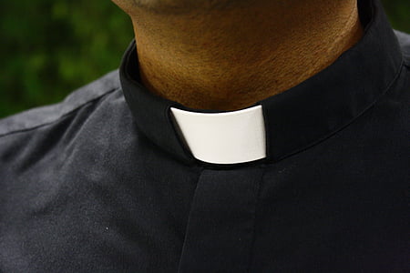 father, priest, neck, white, black