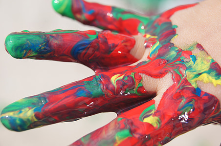 closeup of hand paint