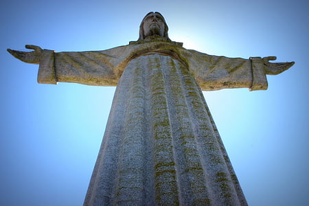 worm's eye view of Christ the redeemer statue