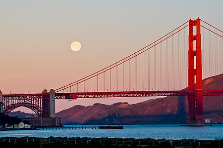 Golden Gate bridge at golden hour