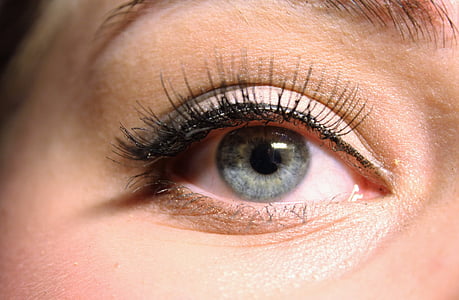 close up photography of human eye