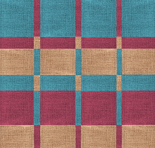 brown, red, and blue textile