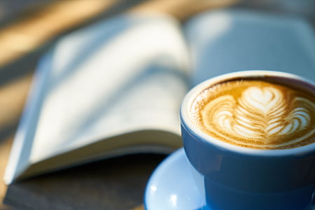 coffee with rosetta latte art