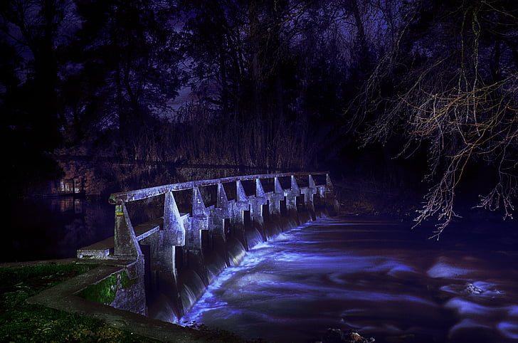 landscape photography of bridge and river during nighttime