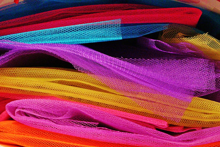 assorted-color meshed textile lot