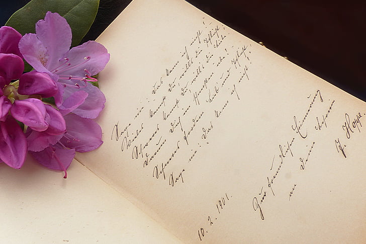 dedication card with flower