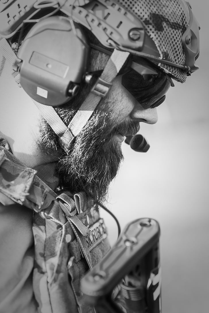 grayscale photo of soldier