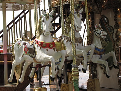 closeup photography of carousel