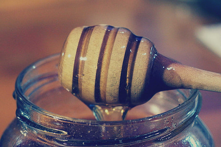 honey dipper filled with honey