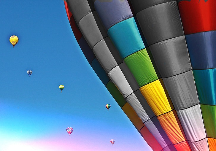 assorted-color hot air balloon