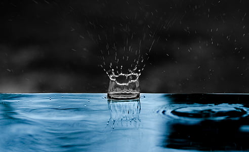 time lapse photography of water drop
