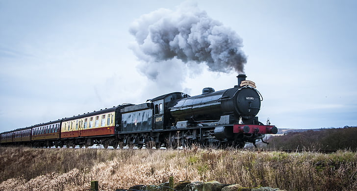 gray steam train