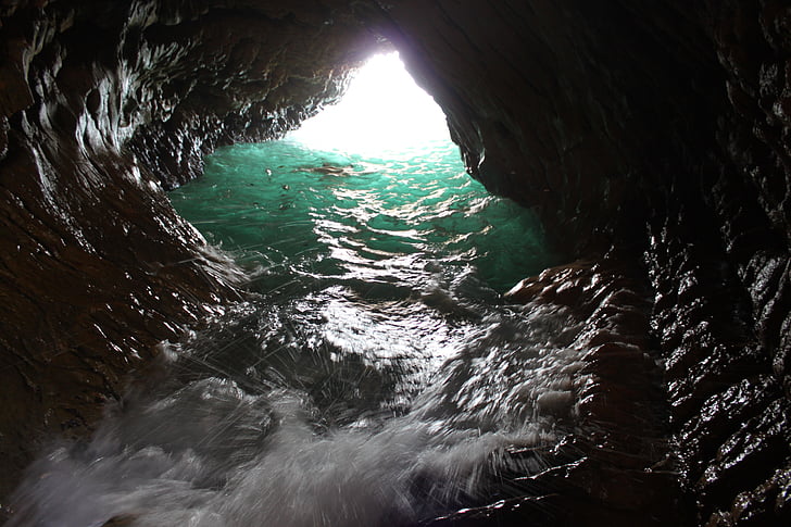 photo of cave with water