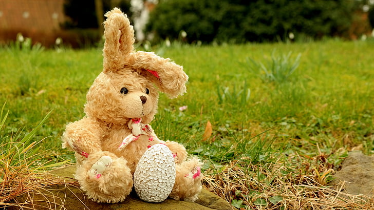 Royalty-Free photo: Brown rabbit plush toy | PickPik