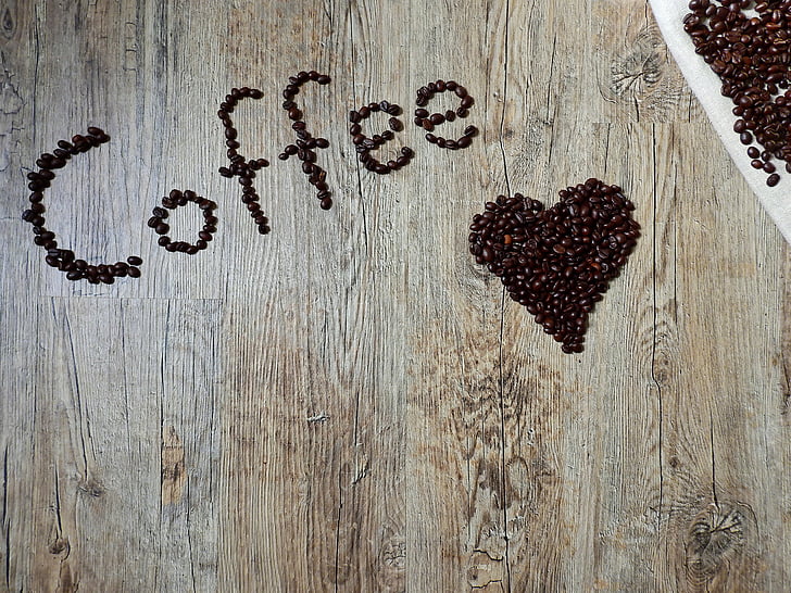 coffee and heart bean art