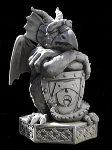 grey gargoyle statue