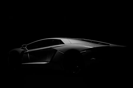 Lamborghini Aventador grayscale photography