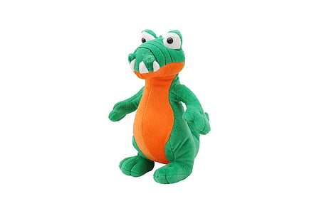 green and brown crocodile plush toy