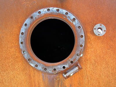 brown hutch hole with no cover