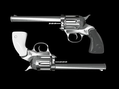 two gray revolvers