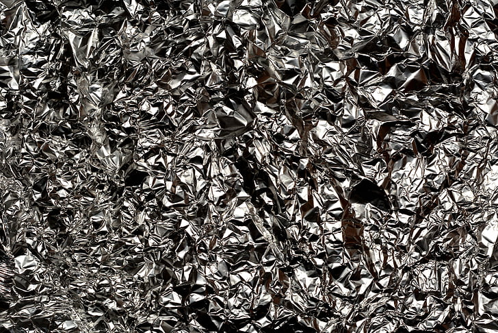 aluminum foil, dark, crumpled, structure, texture, empty