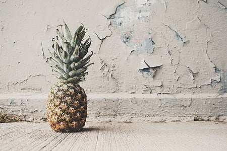 pineapple on concrete floor