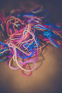 assorted-color yarn threads