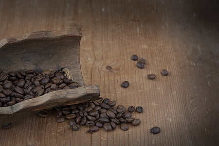 coffee beans on brown table