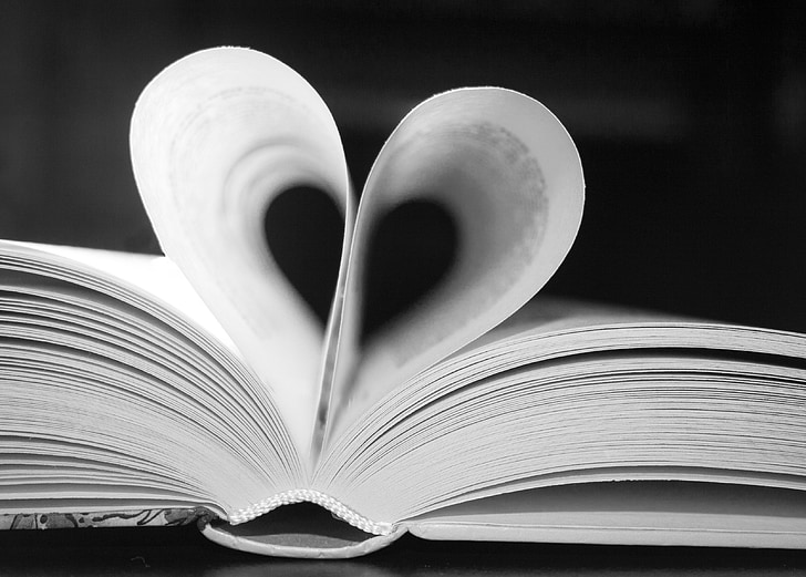 heart formed open book