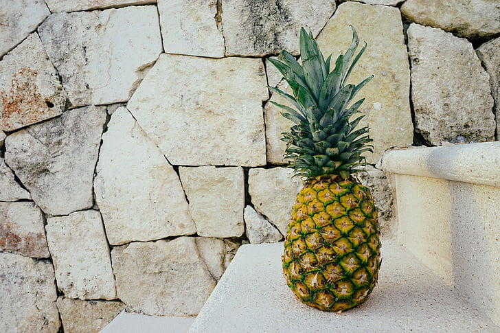 pineapple fruit on stairs