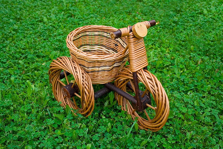 woven trike basket on grass field