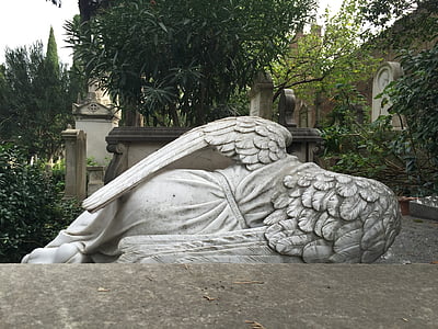 reclining angel statue