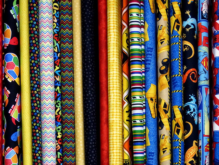 close-up of assorted-color textiles