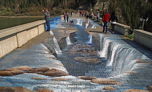 waterfalls 3D road art