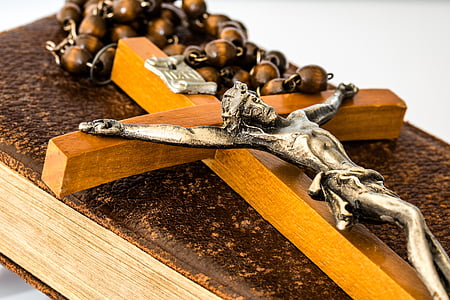 macro photography of brown rosary