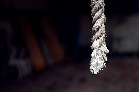 gray rope in macro shot