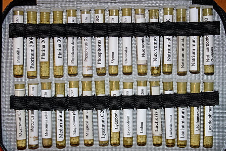 organized element on bottles inside case