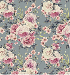 pink and white floral textile