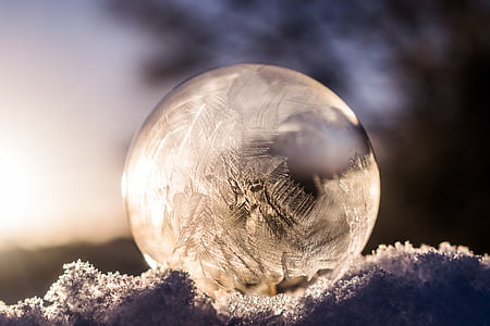 macro photo of crystal ball