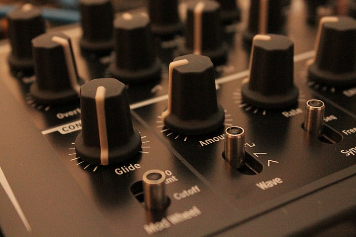 shallow focus photo of audio mixer