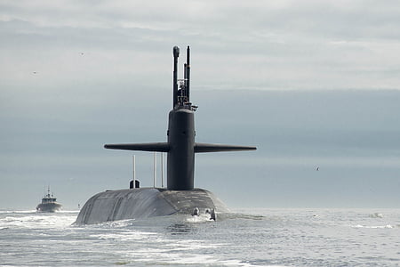 photo of black submarine